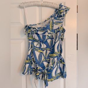 GUC Lilly Pulitzer one shouldered blouse size small